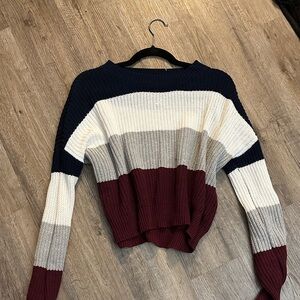 Ambiance Colorblock Sweater - Navy, White, Gray, Burgundy